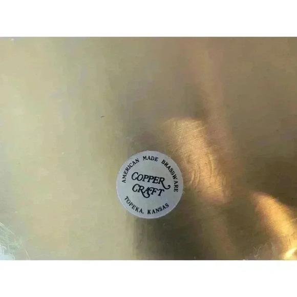 Vintage Ornate Brass Round Tray Raised Grapevine 13.75” - Picture 6 of 6